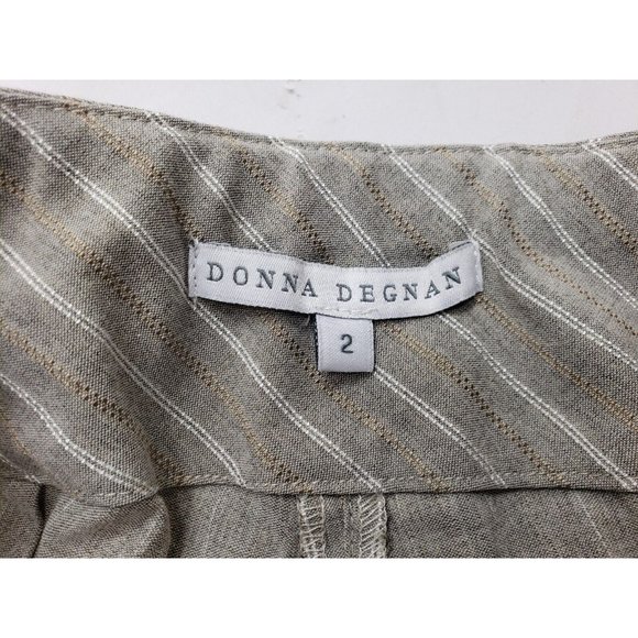Donna Degnan Womens Pants Tapered Leg Stretch Waist Unlined Striped Grey Size 2 - Picture 4 of 8